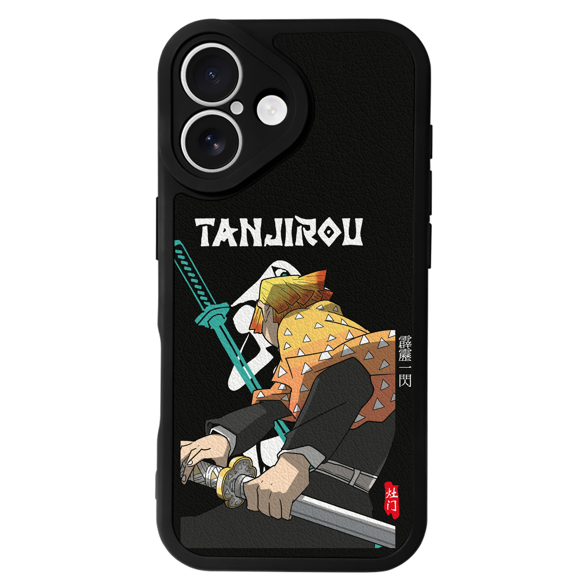 （画像用） 鬼滅の刃（きめつのやいば）我妻 善逸／あがつま ぜんいつ Agatsuma Zenitsu 【iPhone 16シリーズ対応】シリコンスマホケース（レザー調） 材質：シリコン